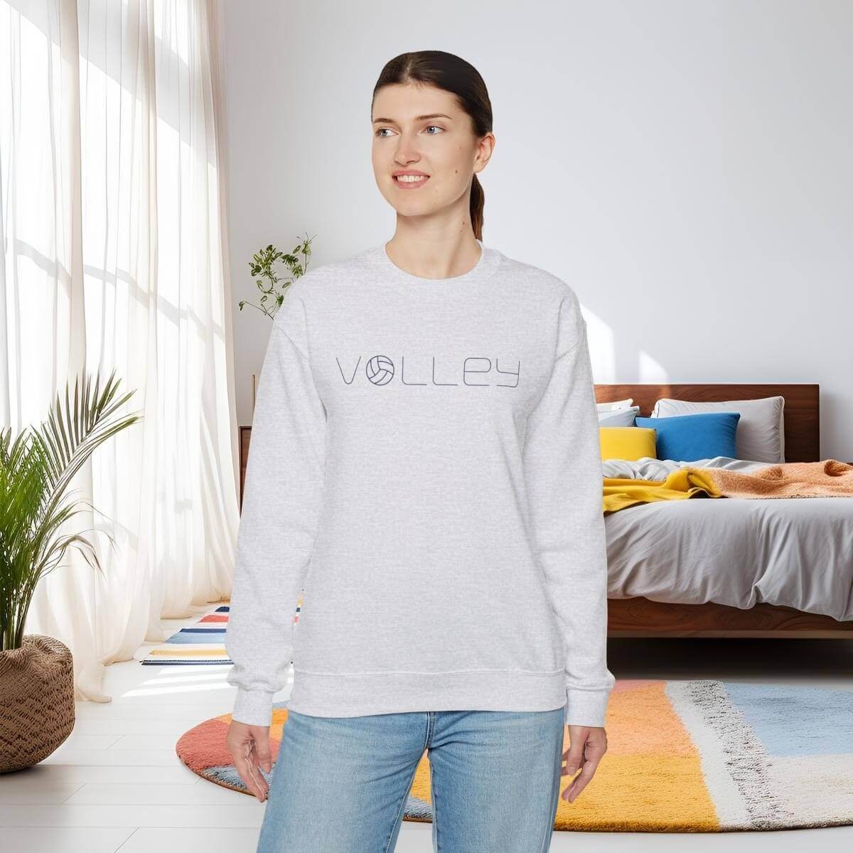 25439-84.jpg - On Trend Volleyball Co Minimalist Volleyball Sweatshirt, Unisex