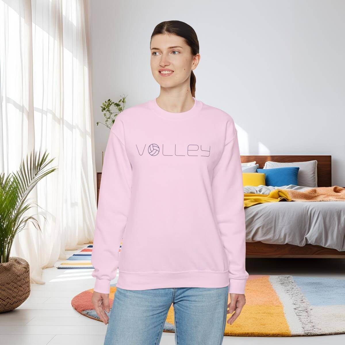 25448-84.jpg - On Trend Volleyball Co Minimalist Volleyball Sweatshirt, Unisex