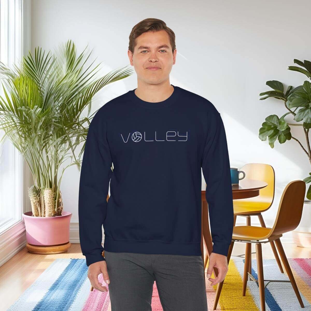 25450-16.jpg - On Trend Volleyball Co Minimalist Volleyball Sweatshirt, Unisex