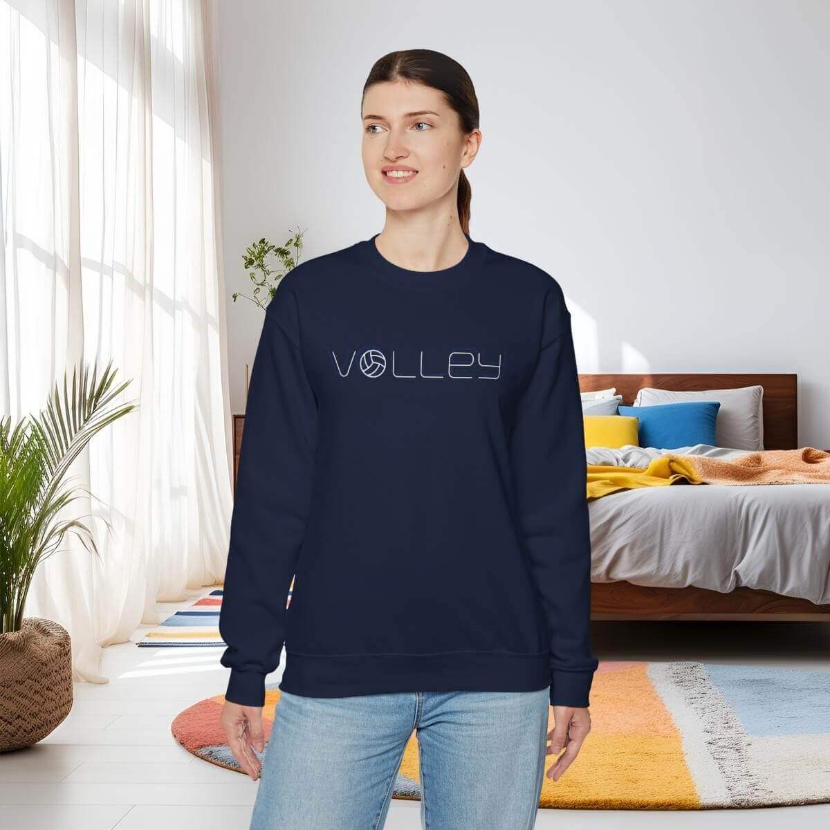 25450-18.jpg - On Trend Volleyball Co Minimalist Volleyball Sweatshirt, Unisex