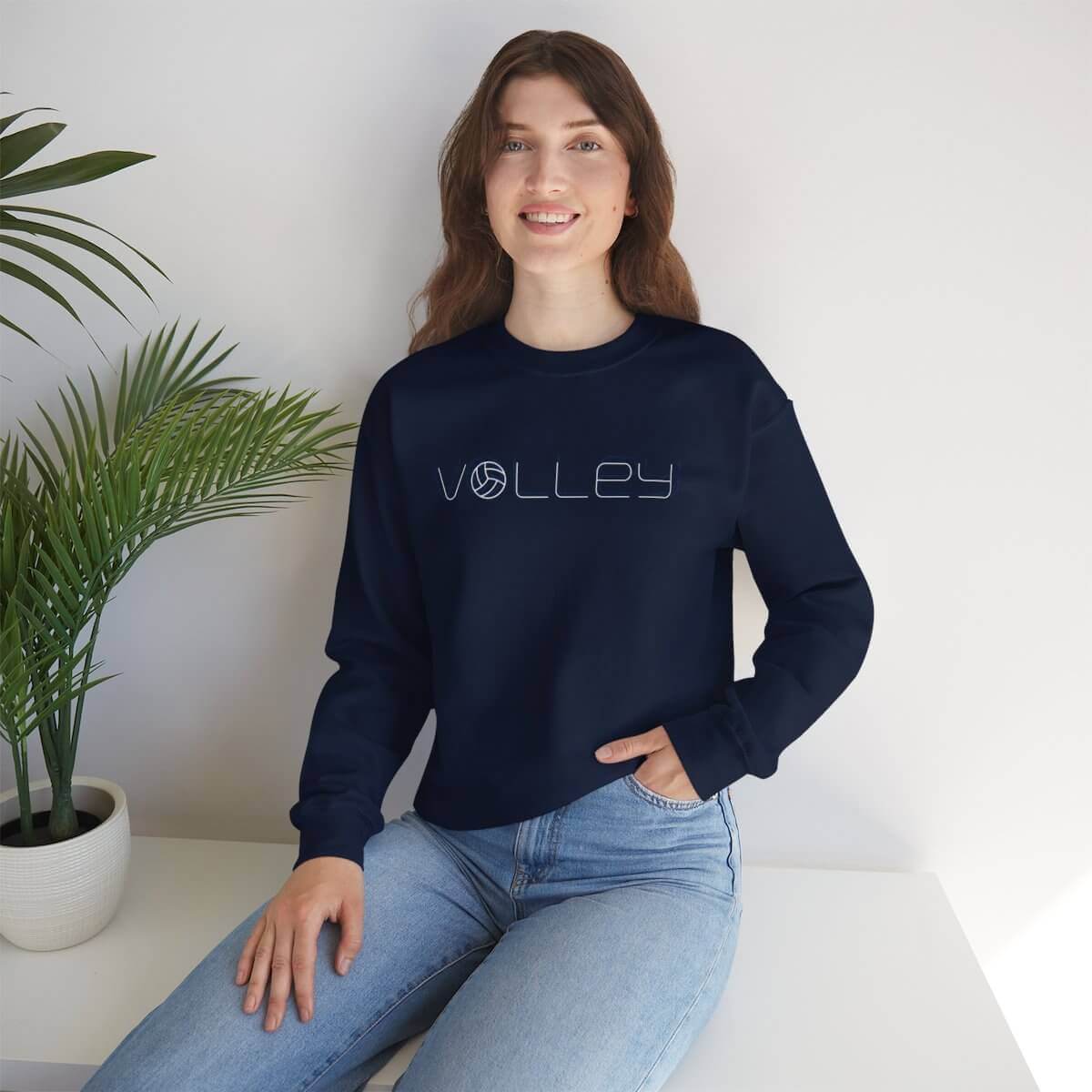 25450-21.jpg - On Trend Volleyball Co Minimalist Volleyball Sweatshirt, Unisex