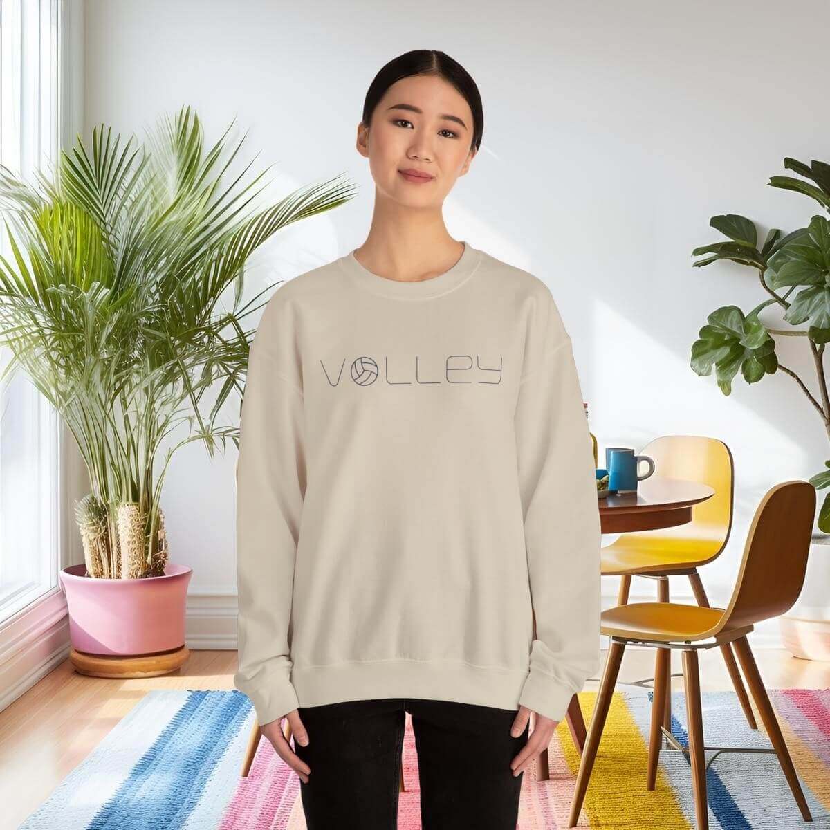 25456-77.jpg - On Trend Volleyball Co Minimalist Volleyball Sweatshirt, Unisex