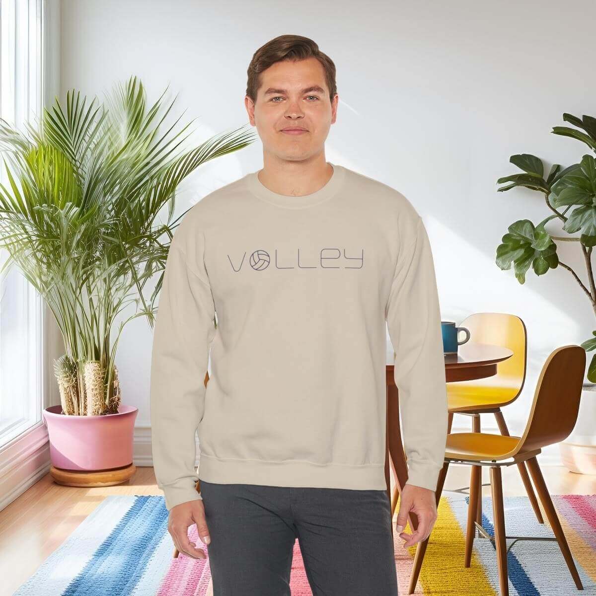 25456-82.jpg - On Trend Volleyball Co Minimalist Volleyball Sweatshirt, Unisex