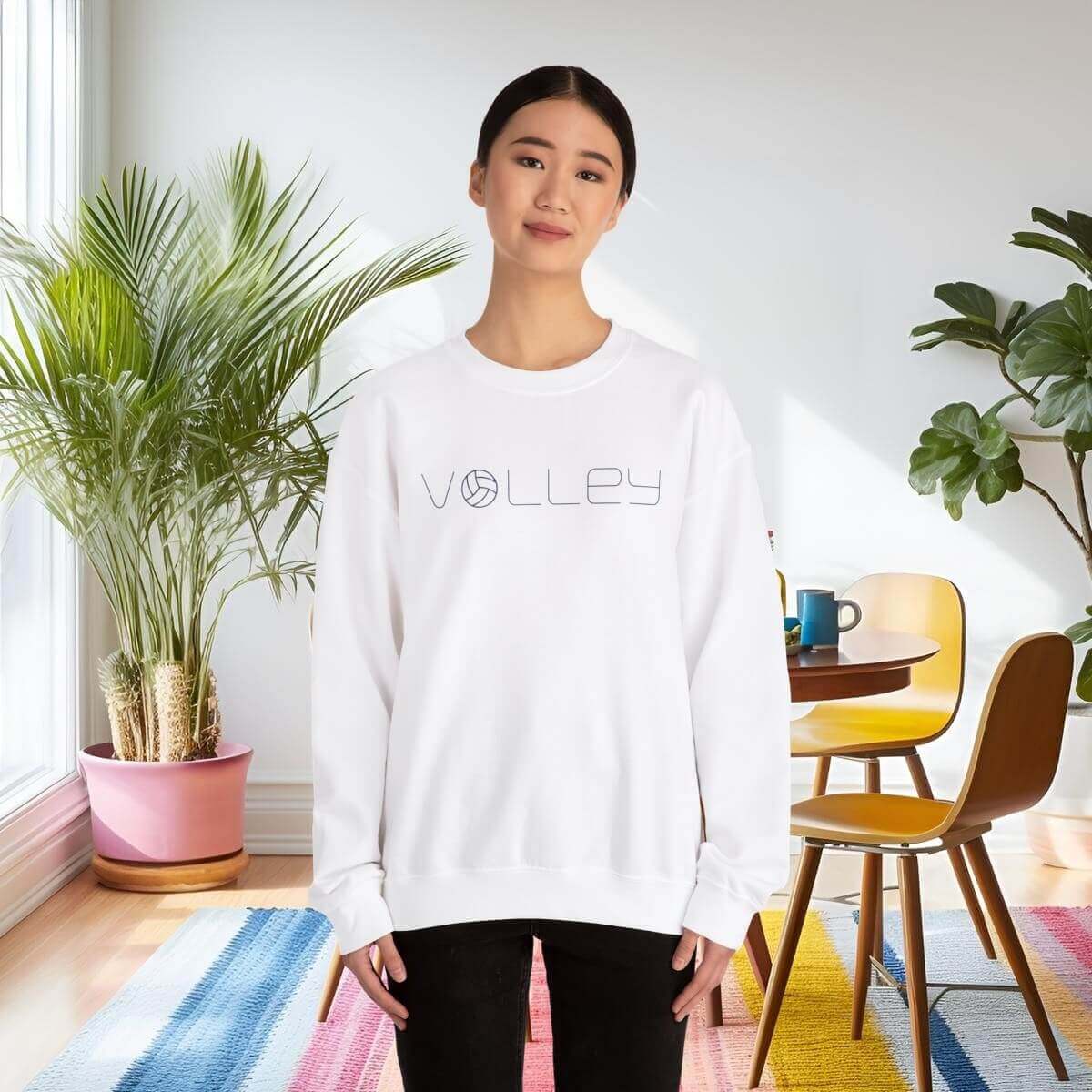 25458-77.jpg - On Trend Volleyball Co Minimalist Volleyball Sweatshirt, Unisex