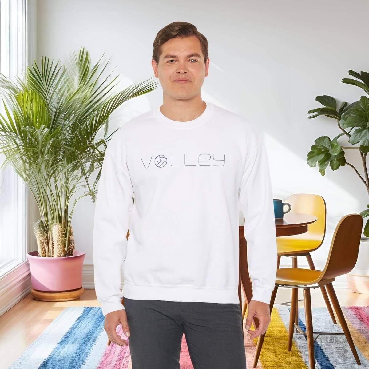 25458-82.jpg - On Trend Volleyball Co Minimalist Volleyball Sweatshirt, Unisex