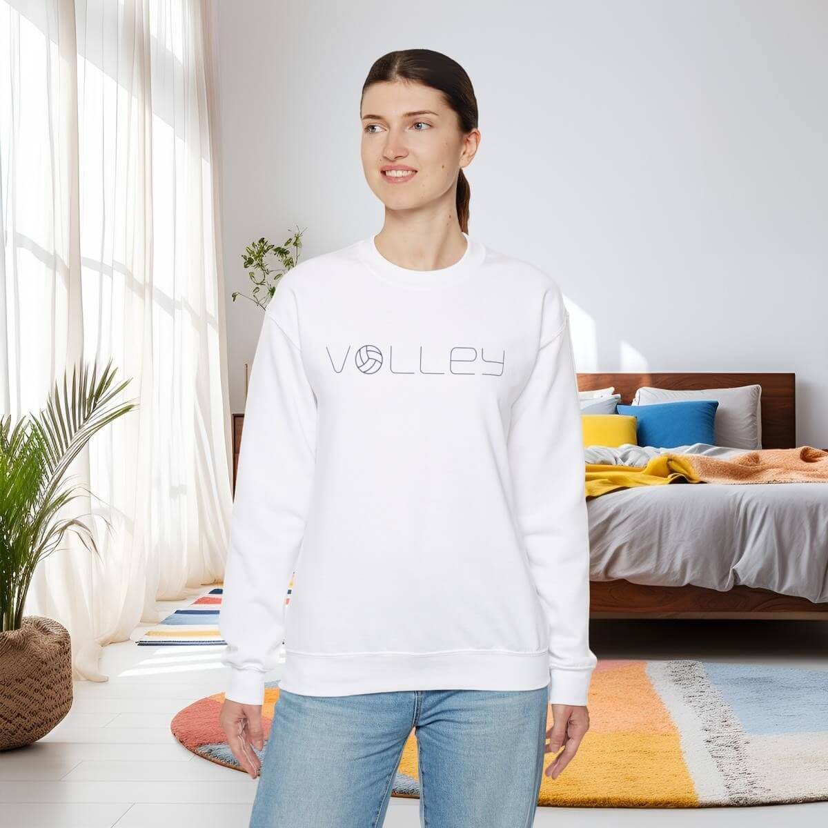 25458-84.jpg - On Trend Volleyball Co Minimalist Volleyball Sweatshirt, Unisex
