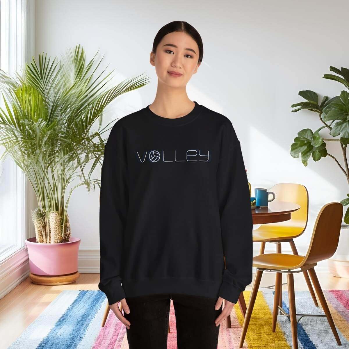 25459-77.jpg - On Trend Volleyball Co Minimalist Volleyball Sweatshirt, Unisex