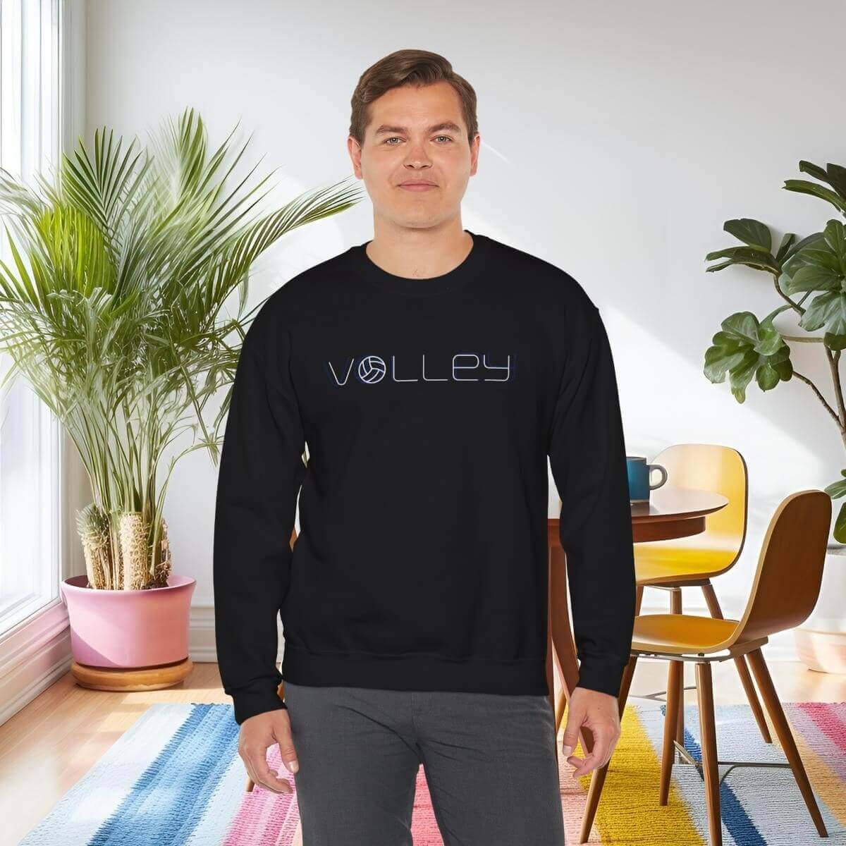 25459-82.jpg - On Trend Volleyball Co Minimalist Volleyball Sweatshirt, Unisex