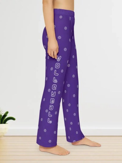 Kids’ Volleyball Pajama Pants-Purple