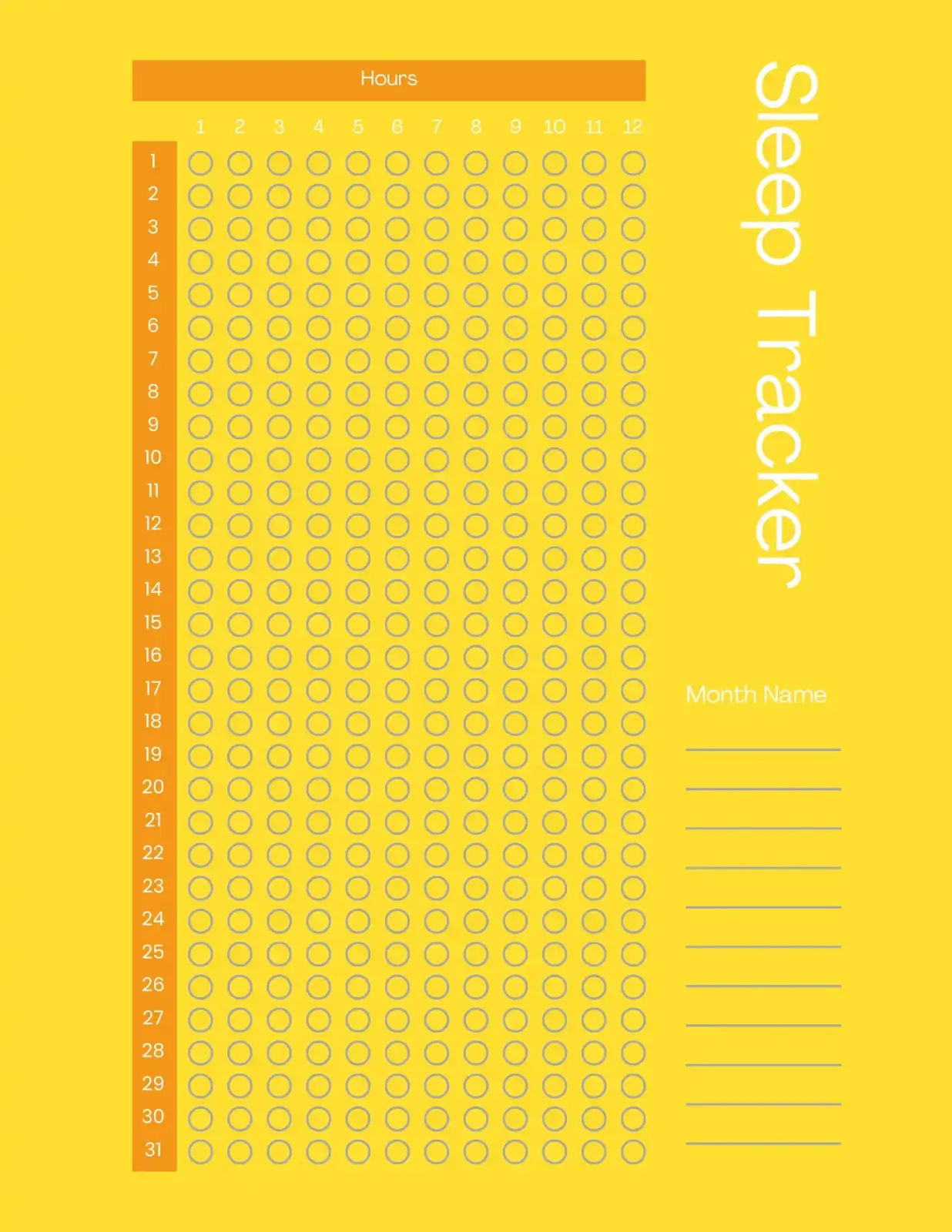 Printable Sleep Tracker | Instant Download