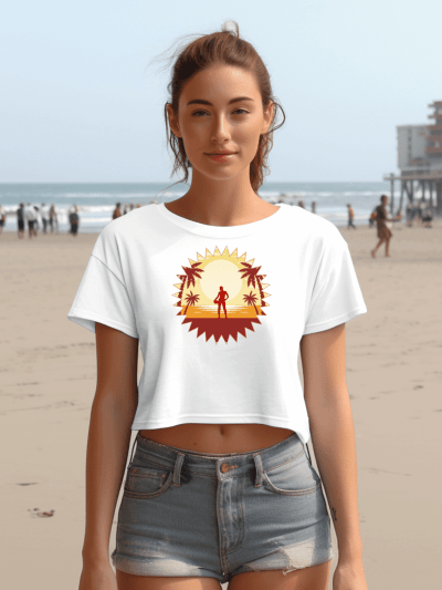 Trendy Beach Volleyball Cropped Tee