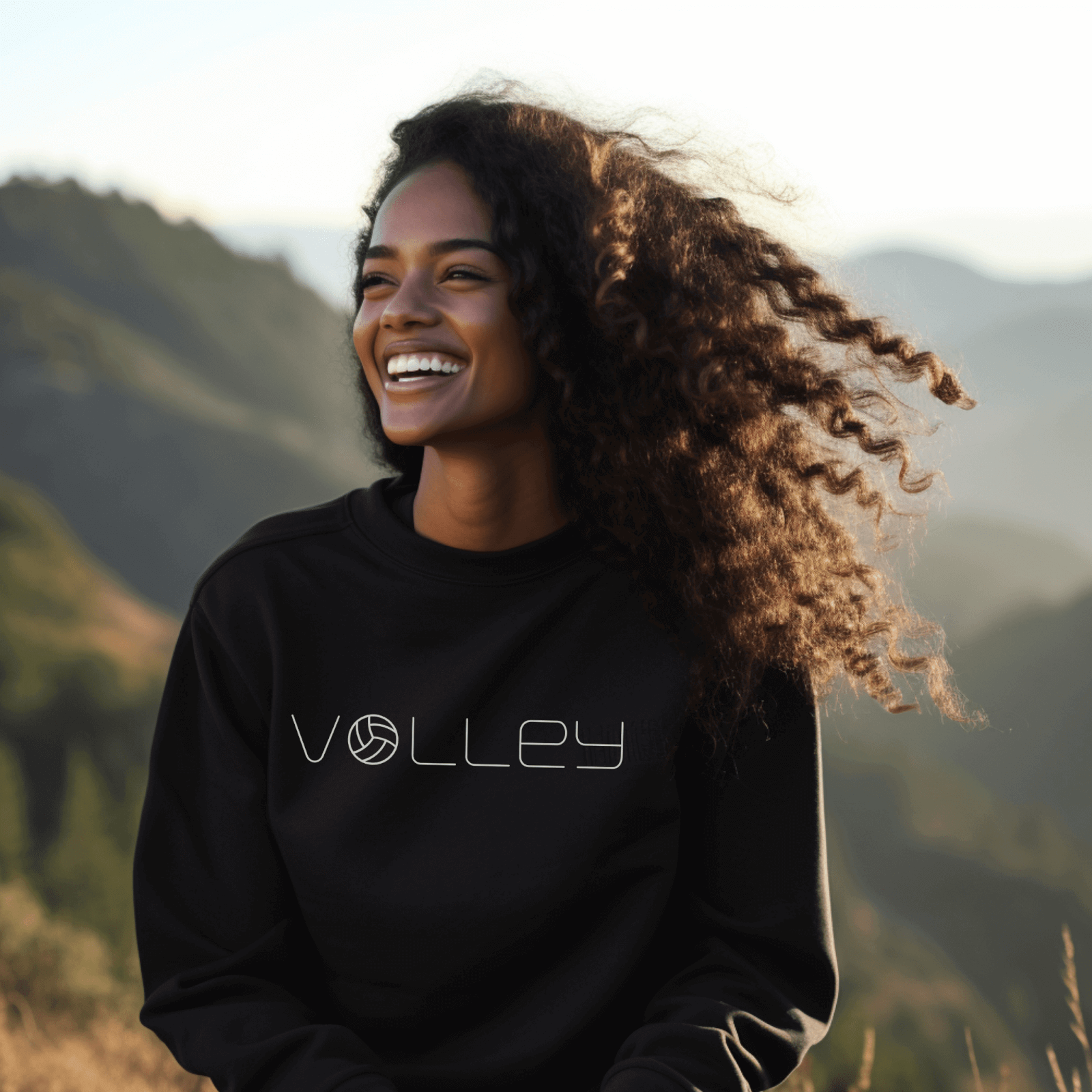 black minimalist - On Trend Volleyball Co Minimalist Volleyball Sweatshirt, Unisex