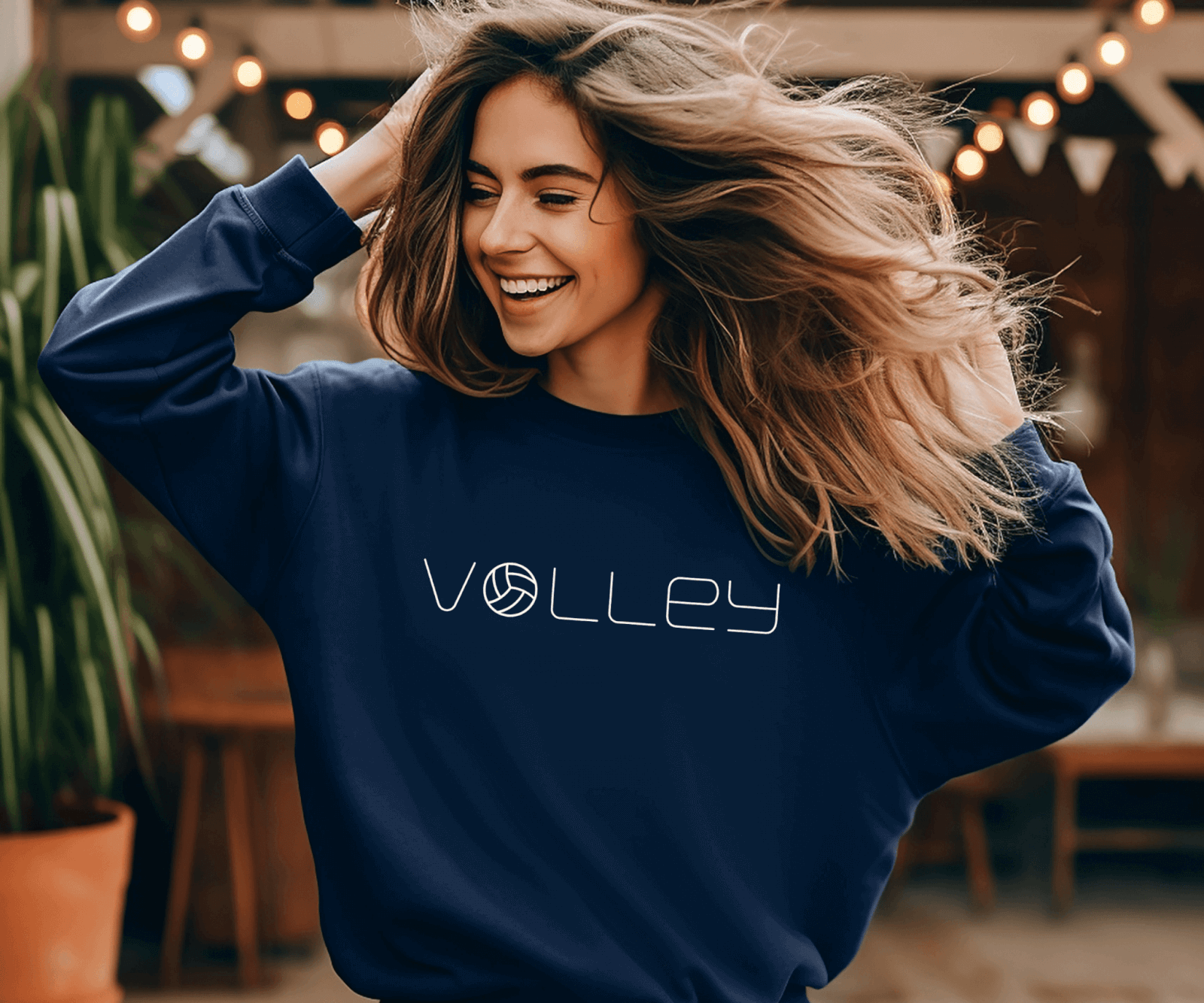 navy minimalist - On Trend Volleyball Co Minimalist Volleyball Sweatshirt, Unisex