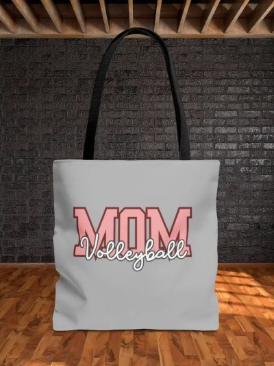 Volleyball Mom Tote Bag, 4 Handle Colors
