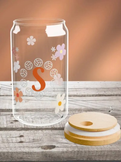 Volleyball Sipper Glass, Monogrammed, Personalized Gift