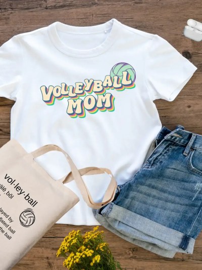 volleyball mom tee , on volleyball def. bag