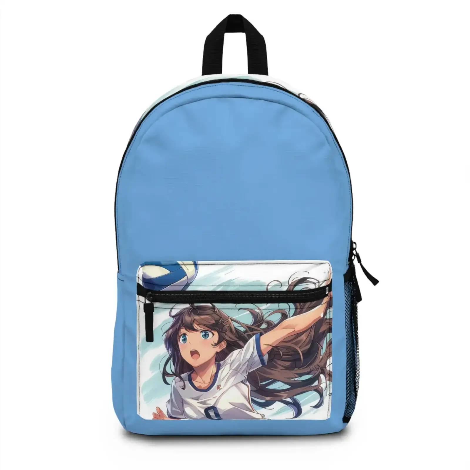 Anime Volleyball Girl Backpack with anime scene on pocket