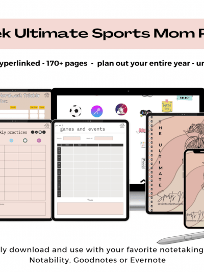 Digital Mockup of the Ultimate Sports Mom Digital Planner