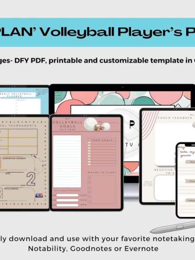 Game Plan Volleyball Planner, Editable or PDF