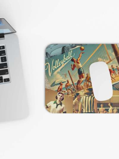 Volleyball Mouse Pad, Retro Style